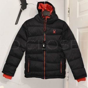 Boys Youth Puffer jacket Spyder‎ Black/Red